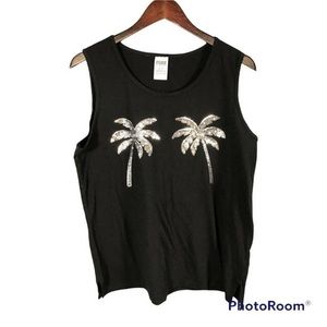 VS PINK Palm Tree Sequin Tank Size S
